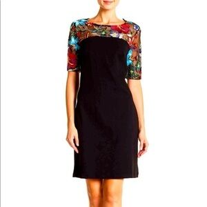 Nina Leonard Embroidered Dress XL NWT